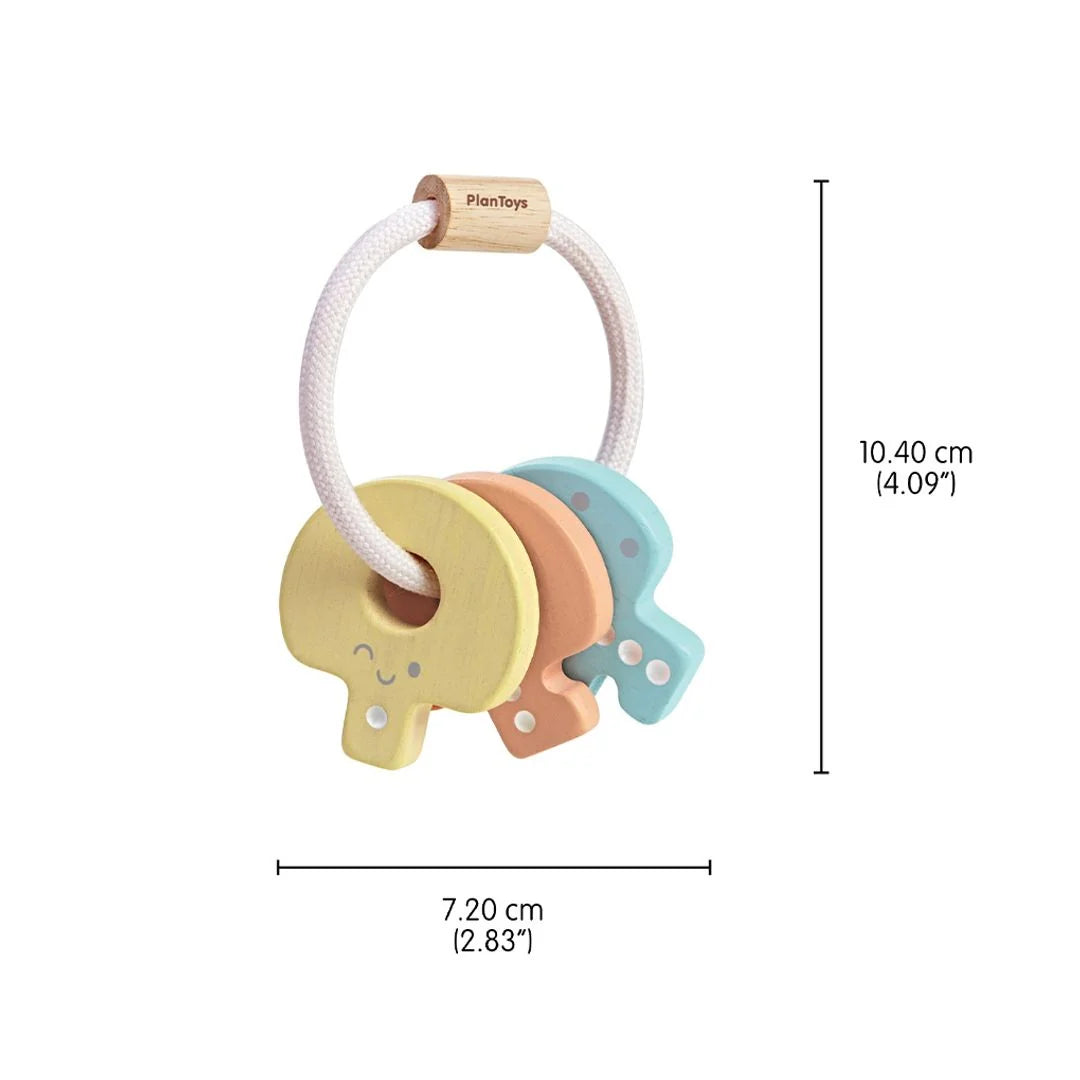 Hochet clés bébé pastel PlanToys