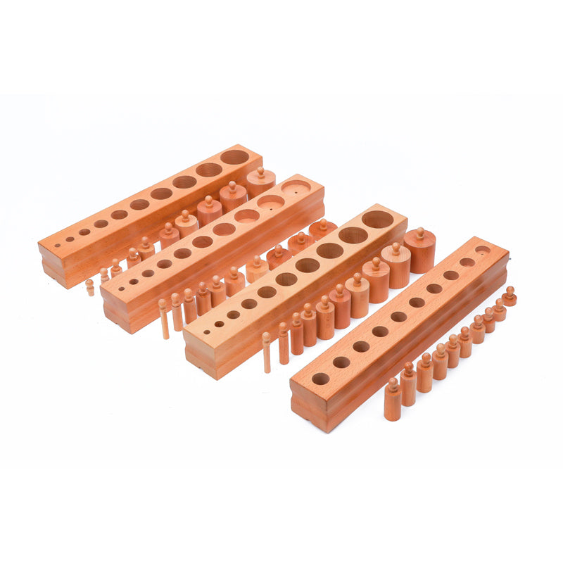 Blocs de cylindres Montessori en bois