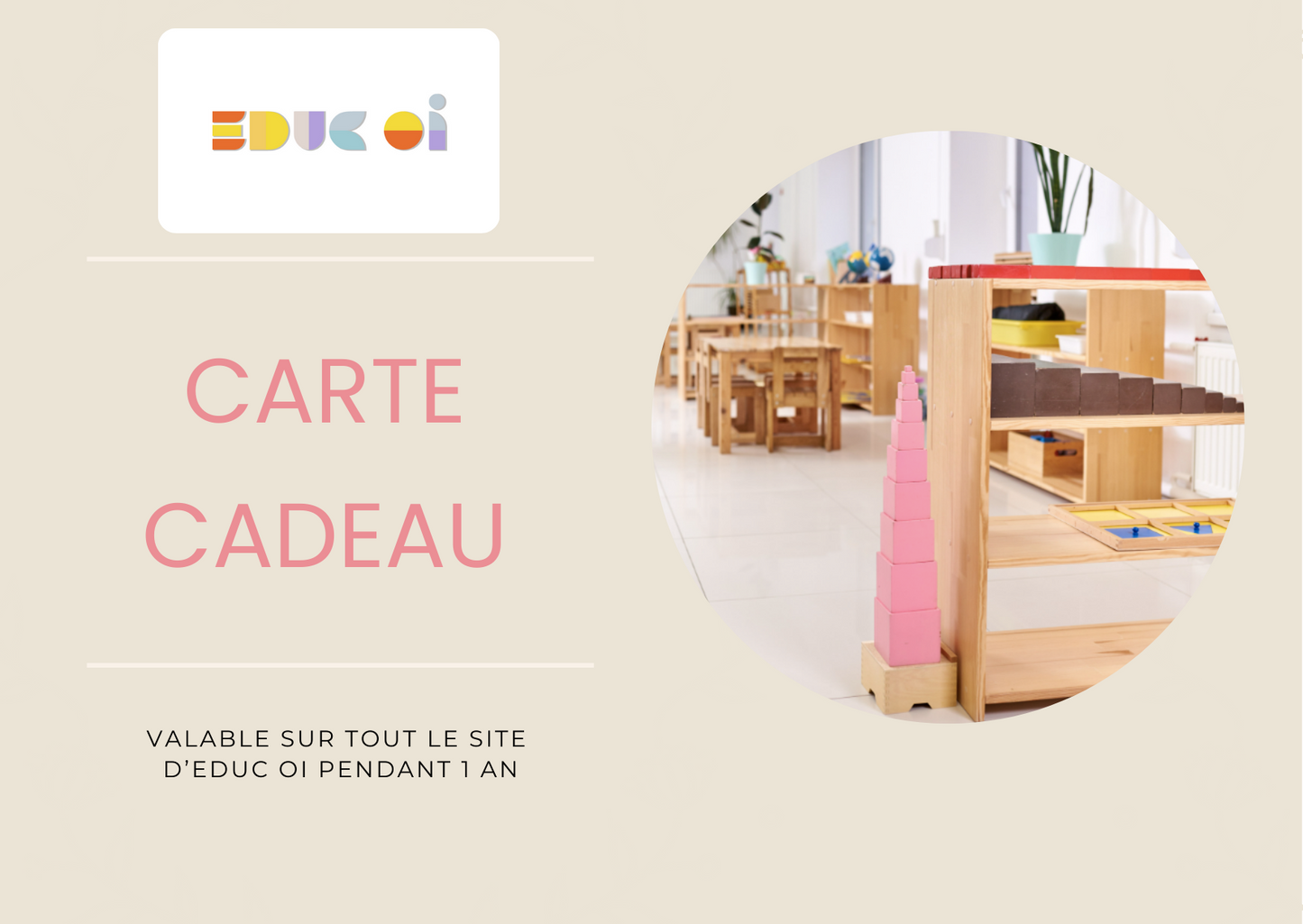 Carte cadeau Educ Oi - idée cadeau enfant et enseignant