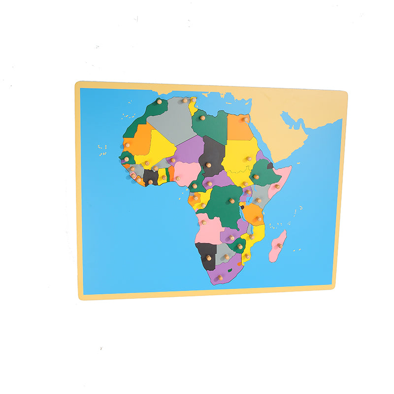 Puzzle carte d'Afrique en bois Montessori