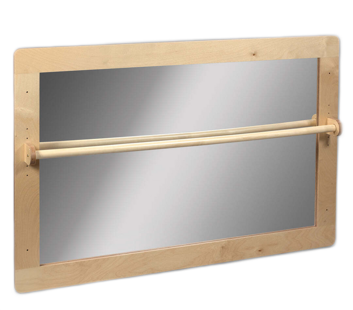 Grand miroir au sol avec barre de maintien