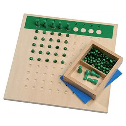Table des divisions Montessori avec perles