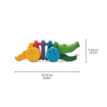 Alligator à tirer arc-en-ciel PlanToys dès 12 mois