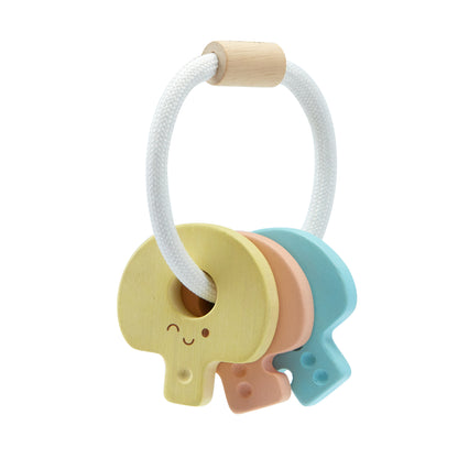Hochet clés bébé pastel PlanToys