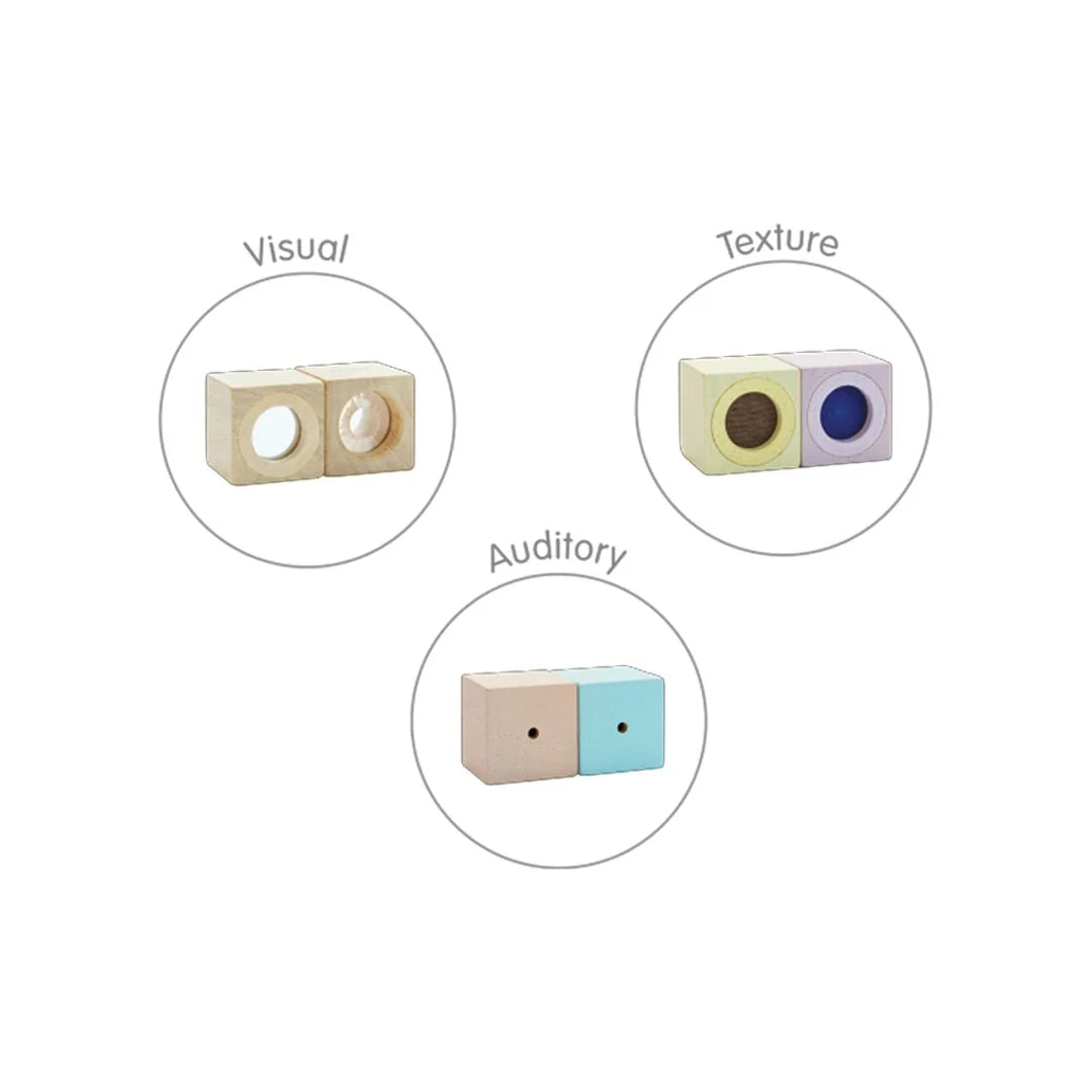 Blocs sensoriels en bois PlanToys