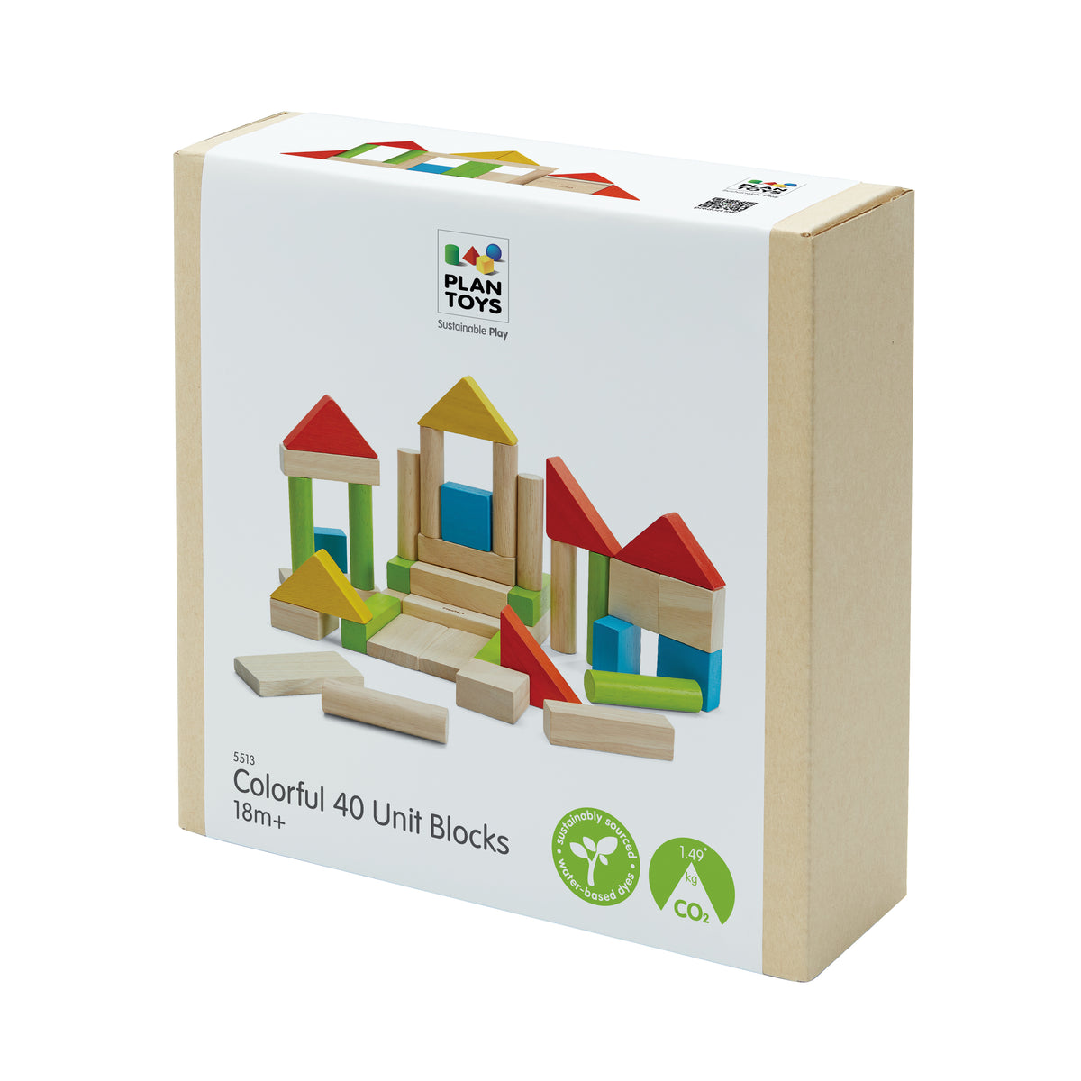 40 blocs de construction en bois PlanToys