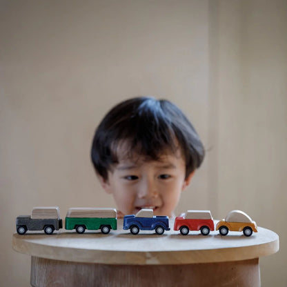 Set de 5 véhicules en bois PlanToys