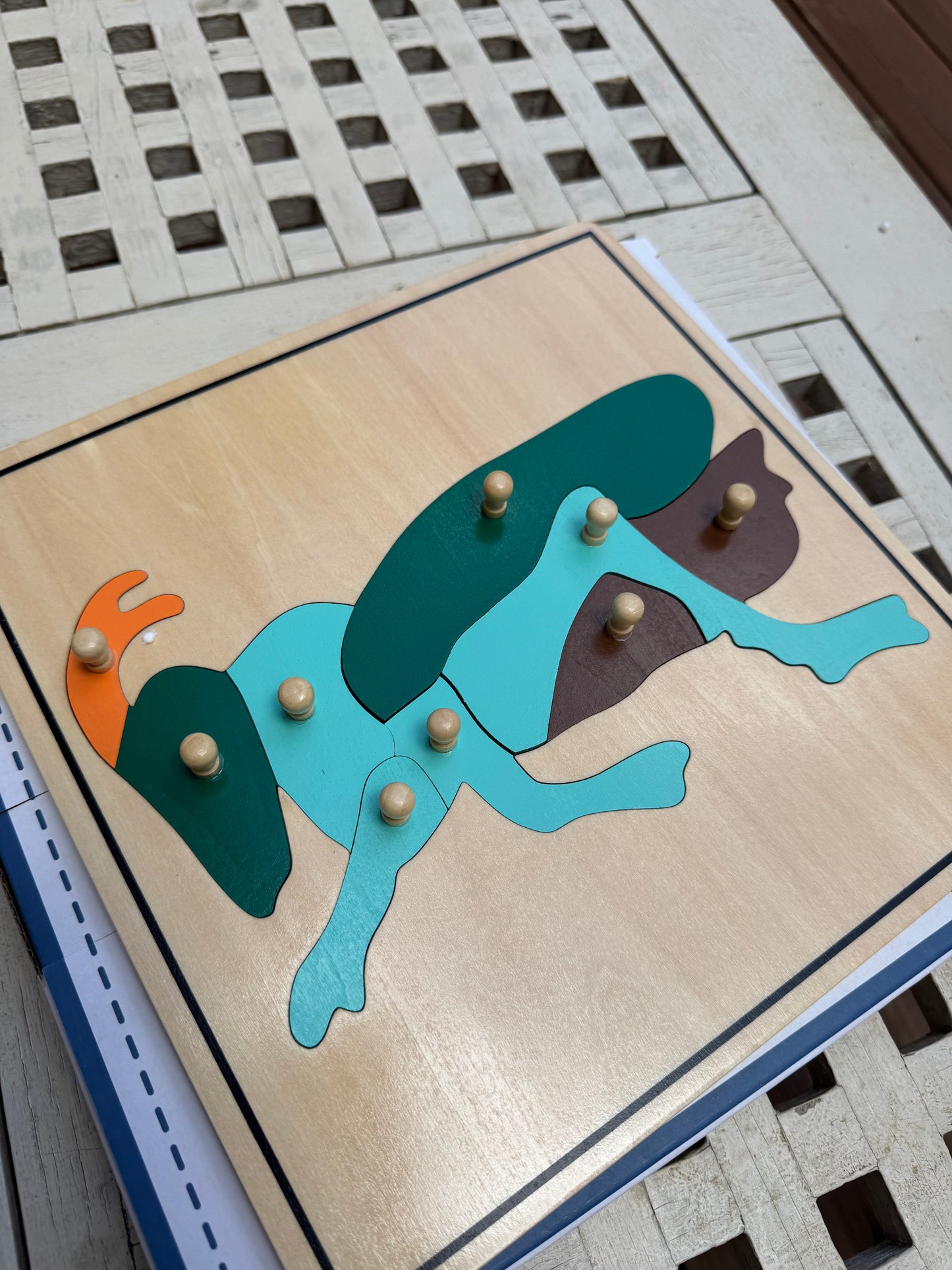 Puzzle de la sauterelle Montessori en bois