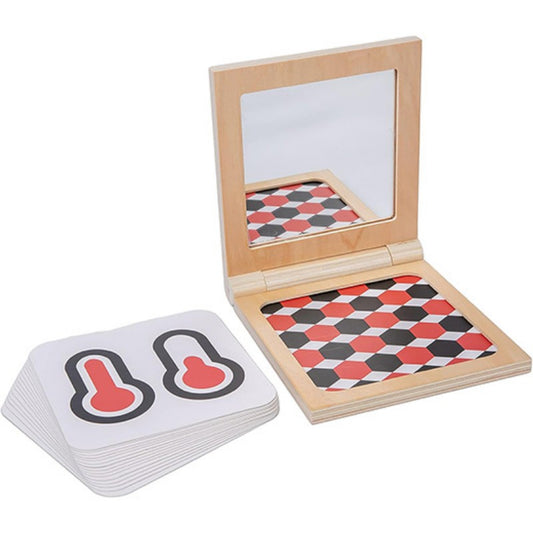Miroir Montessori et cartes contrastées pour bébés