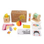 Coffret Montessori 0-6 mois avec jouets sensoriels en bois, tissus et cartes contrastées pour éveil du bébé