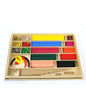 boite de géométrie Montessori pour travailler la géométrie à l'aide de formes a assembler. Boite en bois